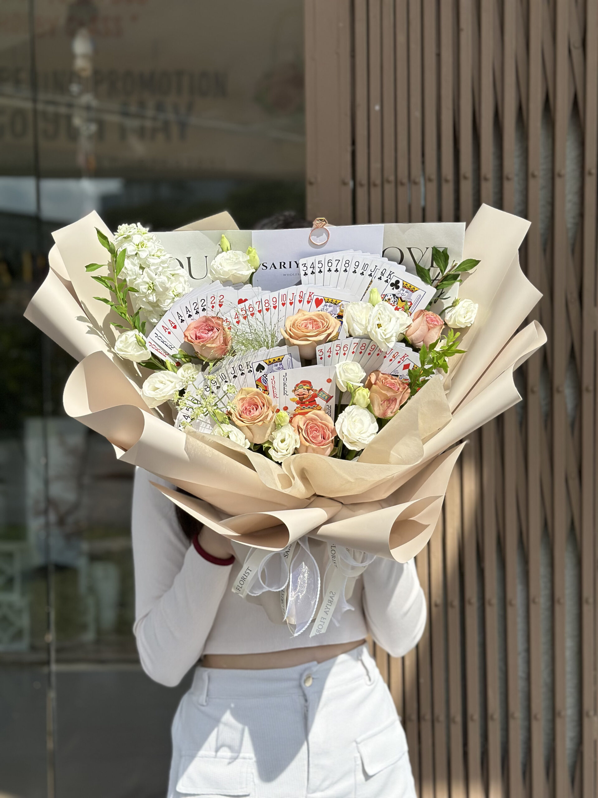 Poker card bouquet