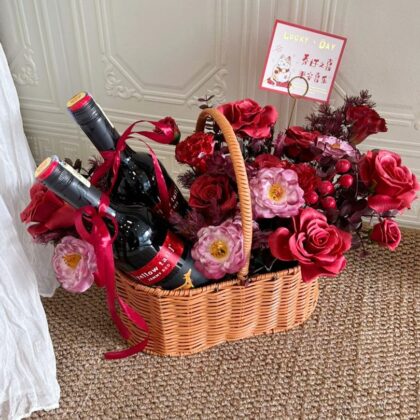Wine Flower Basket